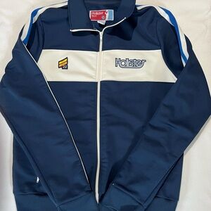 Hollister Y2K Navy & White Lightweight Track Jacket “Retro Style” Size L Large